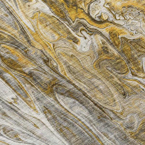 Homeroots 3' Denim Blue And Navy Abstract Washable Area Rug - Versatile Indoor Outdoor Décor For Any Space 8' Round Polyester 577934