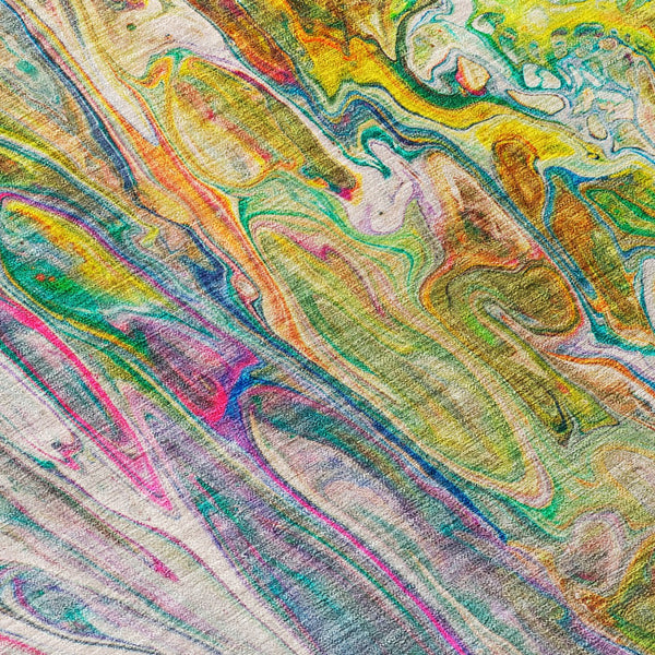 Homeroots 3' Denim Blue And Navy Abstract Washable Area Rug - Versatile Indoor Outdoor Décor For Any Space 9' X 12' Polyester 577942