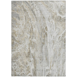 Homeroots 3' Denim Blue And Navy Abstract Washable Area Rug - Versatile Indoor Outdoor Décor For Any Space 5' X 8' Polyester 577945