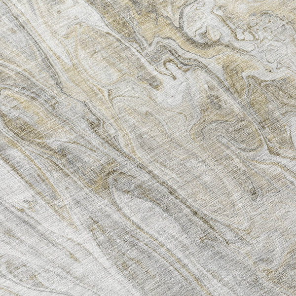 Homeroots 3' Denim Blue And Navy Abstract Washable Area Rug - Versatile Indoor Outdoor Décor For Any Space 8' Round Polyester 577946