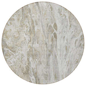 Homeroots 3' Denim Blue And Navy Abstract Washable Area Rug - Versatile Indoor Outdoor Décor For Any Space 8' Round Polyester 577946