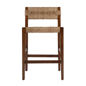 Butler Specialty Valencia Counter Stool: Stylish Woven Seat, Tapered Mahogany Legs For Modern Dining Spaces Dark Brown Mahogany,Banana Leaf,Plywood 5779476-butler