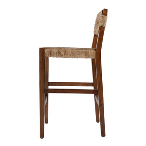 Butler Specialty Valencia Counter Stool: Stylish Woven Seat, Tapered Mahogany Legs For Modern Dining Spaces Dark Brown Mahogany,Banana Leaf,Plywood 5779476-butler