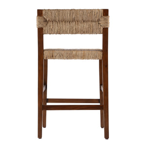 Butler Specialty Valencia Counter Stool: Stylish Woven Seat, Tapered Mahogany Legs For Modern Dining Spaces Dark Brown Mahogany,Banana Leaf,Plywood 5779476-butler