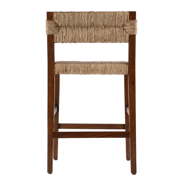 Butler Specialty Valencia Counter Stool: Stylish Woven Seat, Tapered Mahogany Legs For Modern Dining Spaces Dark Brown Mahogany,Banana Leaf,Plywood 5779476-butler