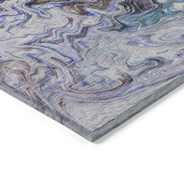 Homeroots 3' Abstract Washable Indoor Outdoor Area Rug In Beige Blue And Taupe - Durable & Stylish Design 8' X 10' Polyester 577953