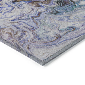 Homeroots 3' Abstract Washable Indoor Outdoor Area Rug In Beige Blue And Taupe - Durable & Stylish Design 10' X 14' Polyester 577955