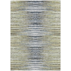 Homeroots 3' Beige Tan And Taupe Striped Washable Area Rug - Stylish Indoor Outdoor Décor For Any Space 3' X 5' Polyester 577974