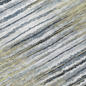 Homeroots 3' Beige Tan And Taupe Striped Washable Area Rug - Stylish Indoor Outdoor Décor For Any Space 8' Round Polyester 577976