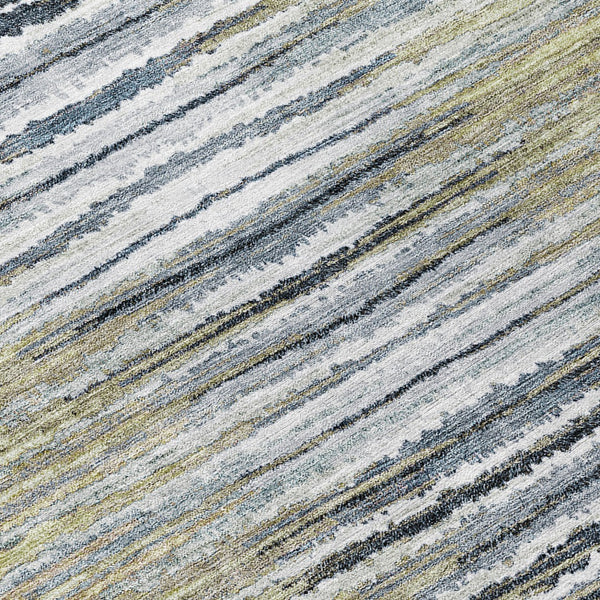 Homeroots 3' Beige Tan And Taupe Striped Washable Area Rug - Stylish Indoor Outdoor Décor For Any Space 8' Round Polyester 577976