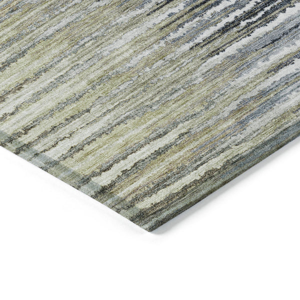 Homeroots 3' Beige Tan And Taupe Striped Washable Area Rug - Stylish Indoor Outdoor Décor For Any Space 9' X 12' Polyester 577978