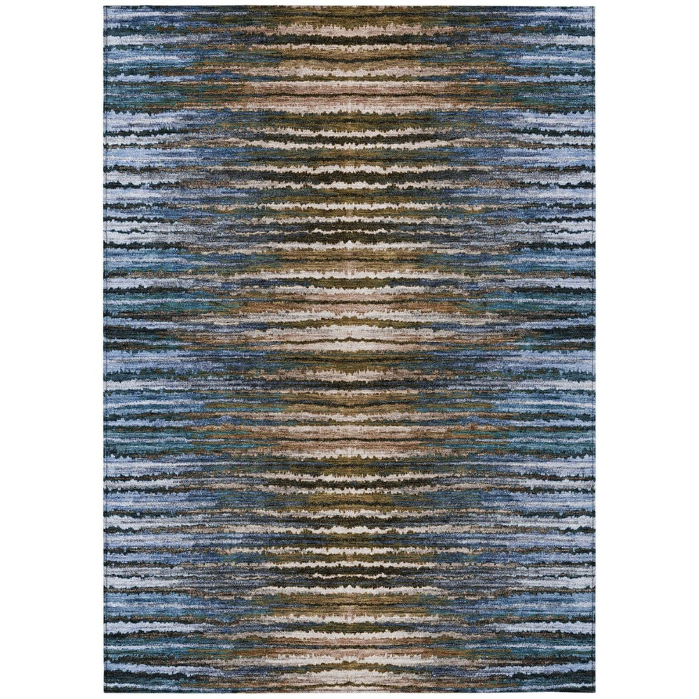 HomeRoots 9' Coastal-Inspired Striped Area Rug – Durable, Washable, and Perfect for Indoor or Outdoor Spaces 9' X 12' 577984