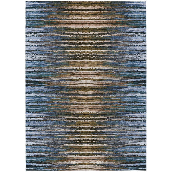 HomeRoots 9' Coastal-Inspired Striped Area Rug – Durable, Washable, and Perfect for Indoor or Outdoor Spaces 9' X 12' 577984
