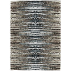 Homeroots 3' Beige Tan And Taupe Striped Washable Area Rug - Stylish Indoor Outdoor Décor For Any Space 8' X 10' Polyester 577989