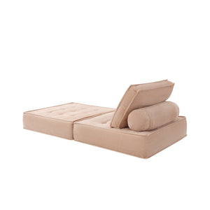 English Elm 33.4 Inch Modular Corduroy Lounge Chair with Spring Cushions for Compact Living Spaces Pink W3975P455221