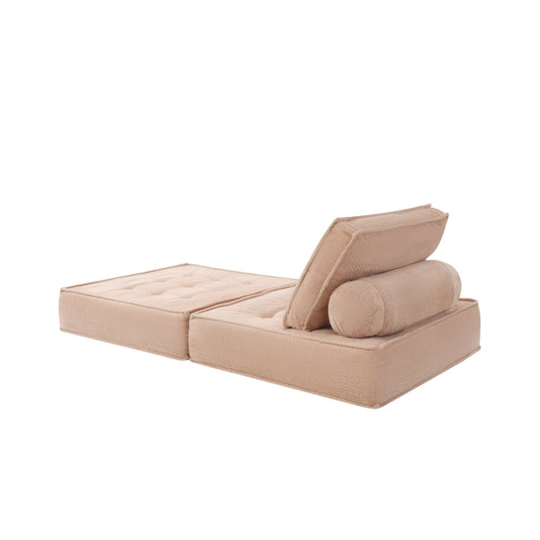 English Elm 33.4 Inch Modular Corduroy Lounge Chair with Spring Cushions for Compact Living Spaces Pink W3975P455221