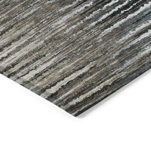 Homeroots 3' Beige Tan And Taupe Striped Washable Area Rug - Stylish Indoor Outdoor Décor For Any Space 10' X 14' Polyester 577991