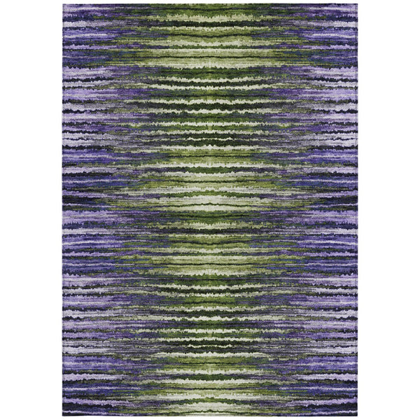 Homeroots 3' Beige Tan And Taupe Striped Washable Area Rug - Stylish Indoor Outdoor Décor For Any Space 5' X 8' Polyester 577993