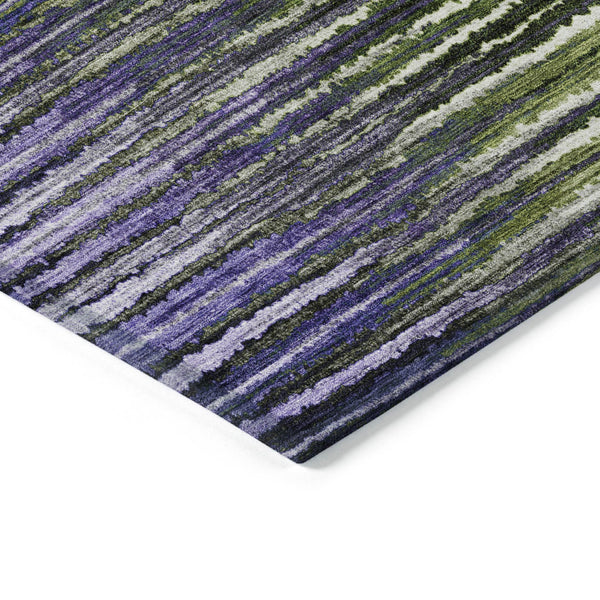 Homeroots 3' Beige Tan And Taupe Striped Washable Area Rug - Stylish Indoor Outdoor Décor For Any Space 5' X 8' Polyester 577993