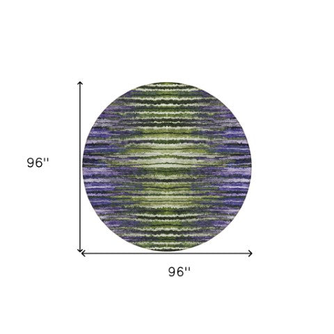 Homeroots 3' Beige Tan And Taupe Striped Washable Area Rug - Stylish Indoor Outdoor Décor For Any Space 8' Round Polyester 577994