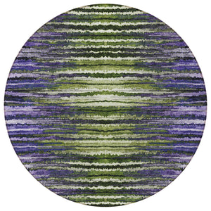 Homeroots 3' Beige Tan And Taupe Striped Washable Area Rug - Stylish Indoor Outdoor Décor For Any Space 8' Round Polyester 577994