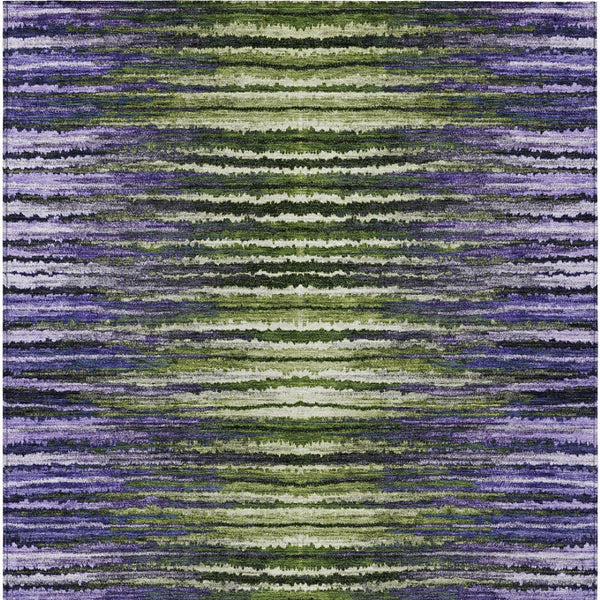 Homeroots 3' Beige Tan And Taupe Striped Washable Area Rug - Stylish Indoor Outdoor Décor For Any Space 8' X 10' Polyester 577995