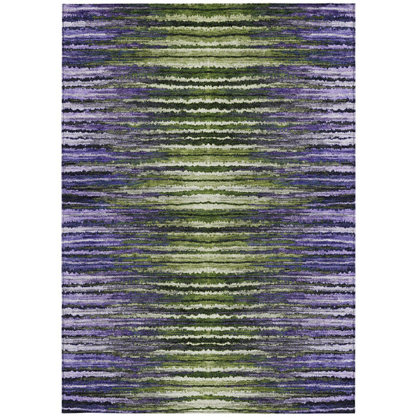 Homeroots 3' Beige Tan And Taupe Striped Washable Area Rug - Stylish Indoor Outdoor Décor For Any Space 9' X 12' Polyester 577996