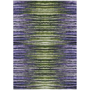HomeRoots 5' Stylish Purple Lilac and Lavender Striped Indoor Outdoor Area Rug – Durable, Washable, Versatile Design 10' X 14' 577997