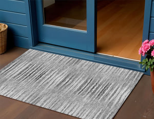 Homeroots 3' Beige Tan And Taupe Striped Washable Area Rug - Stylish Indoor Outdoor Décor For Any Space 3' X 5' Polyester 577998