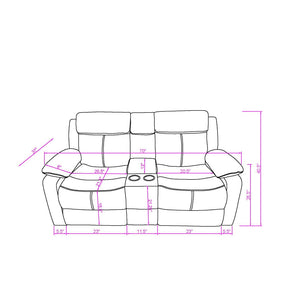 English Elm Blanche 2 Piece Reclining Sofa Set with Led Ambiance and Built in Audio System B201S00469