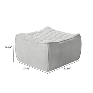 English Elm Caterpillar Classic Armless Modular Sofa - Versatile Light-Grey Seating With Cozy Ottomans & Comfort B341P321115