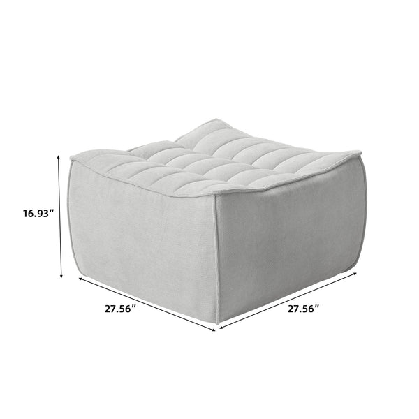 English Elm Caterpillar Classic Armless Modular Sofa - Versatile Light-Grey Seating With Cozy Ottomans & Comfort B341P321115