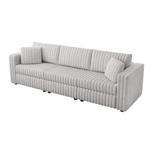English Elm 106.3" Soft Modular 3-Person Sofa - Plush Comfort With Hidden Storage & Modern Style For Any Room W1767S00009