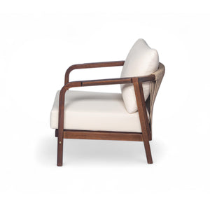 English Elm Christopher Knight Home® - 28" Outdoor Lounge Chair With Woven Backrest, Solid Wood Frame, Plush Cushions For Elegant Relaxation N767P255015D