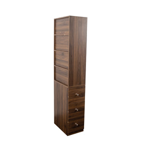 English Elm 70.87" H Modern Tall Storage Cabinet With 4 Open Shelves & 3 Drawers - Ideal For Living Room & Office W331P281206