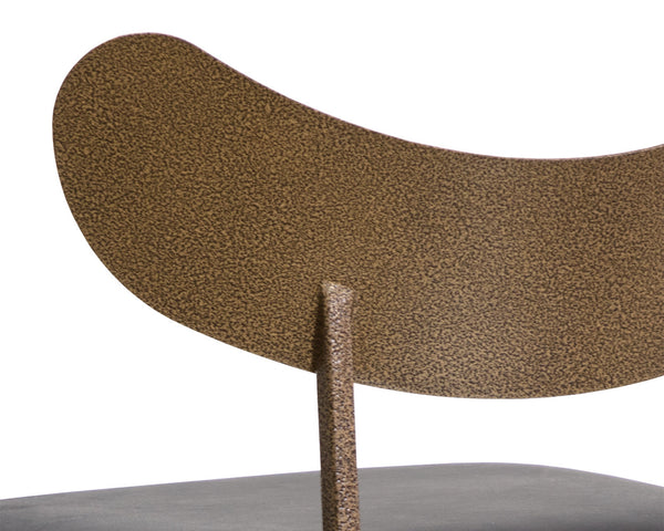 Sunpan Gibbons Mid-Century Modern Barstool - Handcrafted Leather Design with Unique Artisan Charm Antique Brass / Charcoal Black Leather