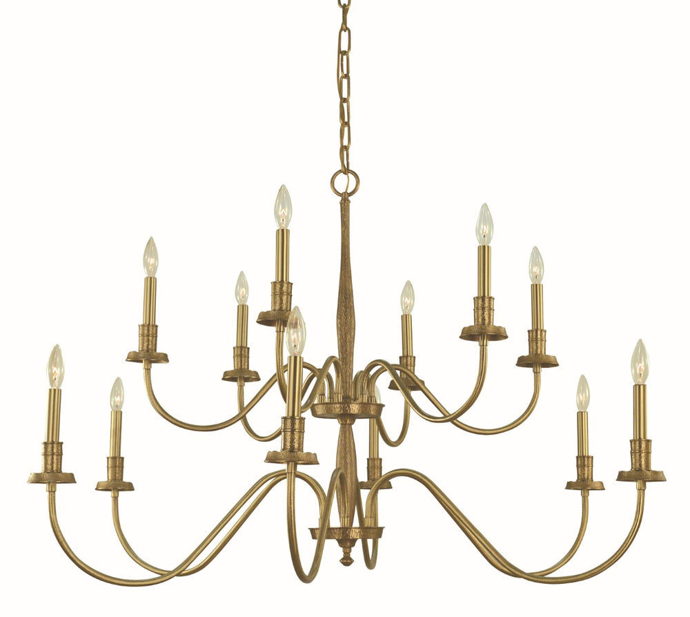 Framburg 12-light Distressed Brass Matera Chandelier - Handcrafted Italian Design For Elegant Dining Spaces Brushed Brass Metal 5780 Br