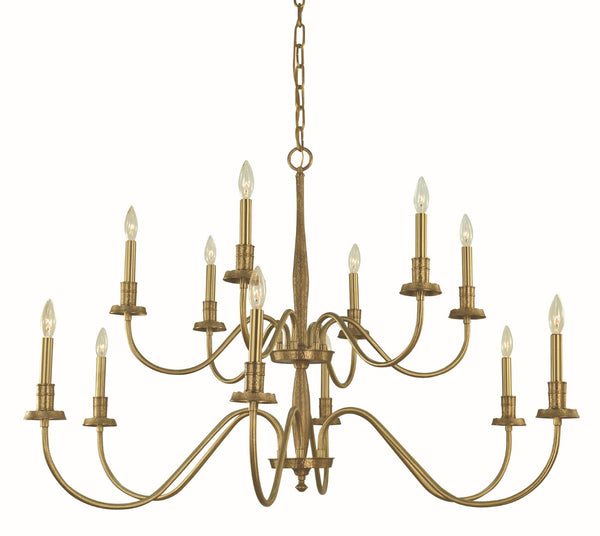 Framburg 12-light Distressed Brass Matera Chandelier - Handcrafted Italian Design For Elegant Dining Spaces Brushed Brass Metal 5780 Br