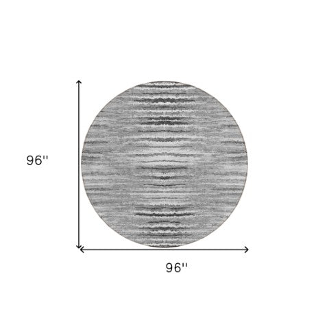 Homeroots 3' Beige Tan And Taupe Striped Washable Area Rug - Stylish Indoor Outdoor Décor For Any Space 8' Round Polyester 578000