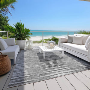 Homeroots 3' Beige Tan And Taupe Striped Washable Area Rug - Stylish Indoor Outdoor Décor For Any Space 9' X 12' Polyester 578002