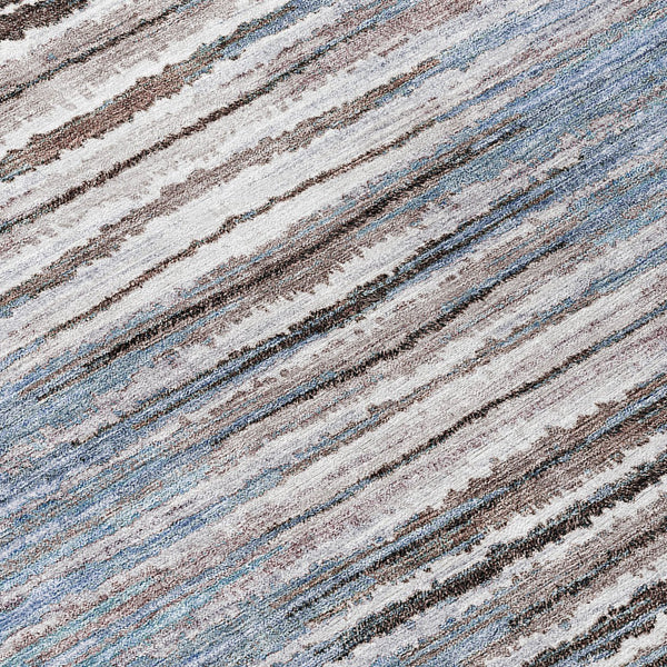 Homeroots 3' Beige Tan And Taupe Striped Washable Area Rug - Stylish Indoor Outdoor Décor For Any Space 8' Round Polyester 578006