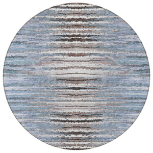 Homeroots 3' Beige Tan And Taupe Striped Washable Area Rug - Stylish Indoor Outdoor Décor For Any Space 8' Round Polyester 578006