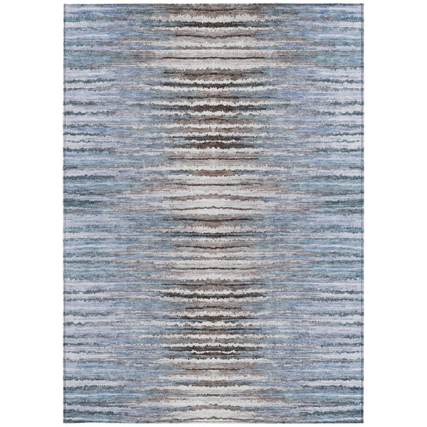 Homeroots 3' Beige Tan And Taupe Striped Washable Area Rug - Stylish Indoor Outdoor Décor For Any Space 9' X 12' Polyester 578008