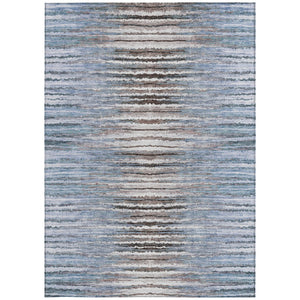 Homeroots 3' Beige Tan And Taupe Striped Washable Area Rug - Stylish Indoor Outdoor Décor For Any Space 10' X 14' Polyester 578009