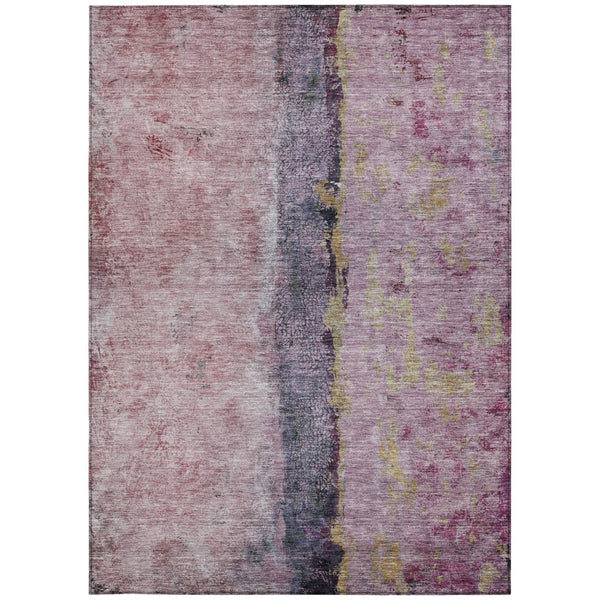 Homeroots 3' Blue And Gold Abstract Washable Rug - Versatile Indoor Outdoor Area Rug For Home And Patio Decor 9' X 12' Polyester 578020