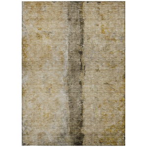 Homeroots 3' Blue And Gold Abstract Washable Rug - Versatile Indoor Outdoor Area Rug For Home And Patio Decor 3' X 5' Polyester 578022