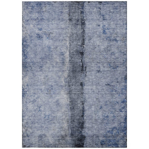 Homeroots 3' Blue And Gold Abstract Washable Rug - Versatile Indoor Outdoor Area Rug For Home And Patio Decor 10' X 14' Polyester 578033
