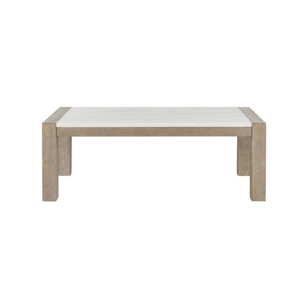 English Elm Ana Genuine Marble Top Coffee Table with Natural Veining for Neutral Living Rooms B201P411491