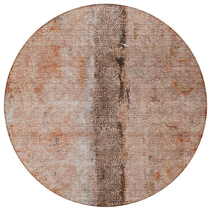 Homeroots 3' Blue And Gold Abstract Washable Rug - Versatile Indoor Outdoor Area Rug For Home And Patio Decor 8' Round Polyester 578042