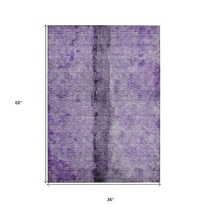 Homeroots 3' Blue And Gold Abstract Washable Rug - Versatile Indoor Outdoor Area Rug For Home And Patio Decor 3' X 5' Polyester 578046